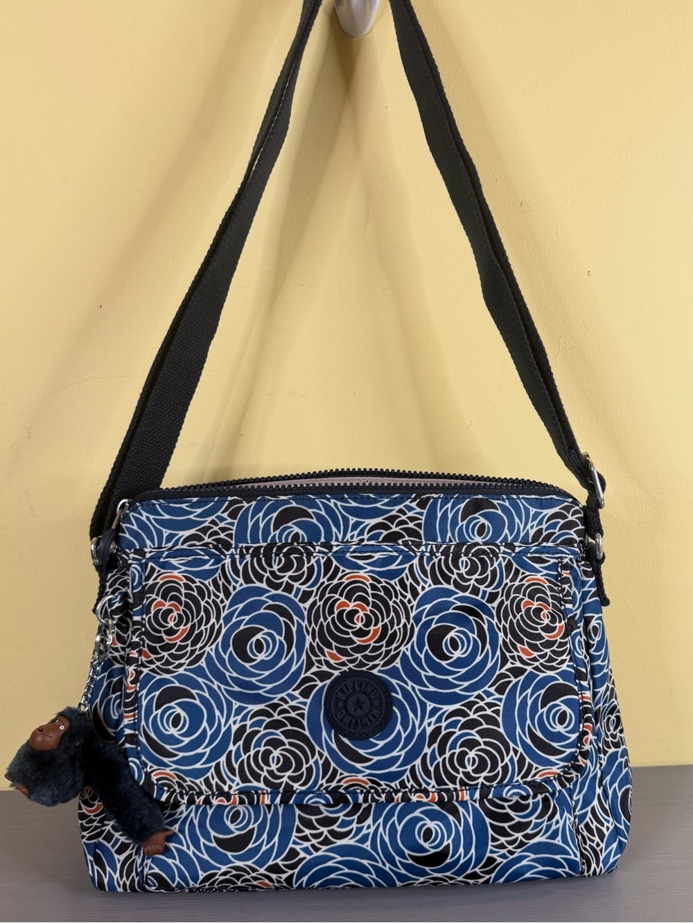 Kipling Piercing Posies Blue Floral Crossbody Bag